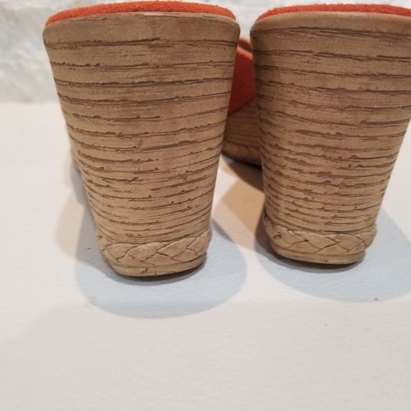 Orange Suede cork mules - Picture 3 of 5